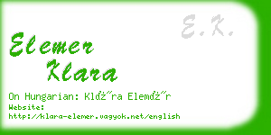 elemer klara business card